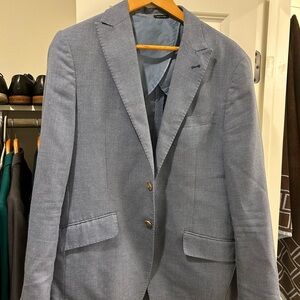 Joseph Abboud Textured Sky Blue Slim Fit Blazer